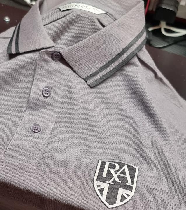 Royal Alloy Classic Fit Tipped Short Sleeve Polo Shirt - Charcoal Grey/Black