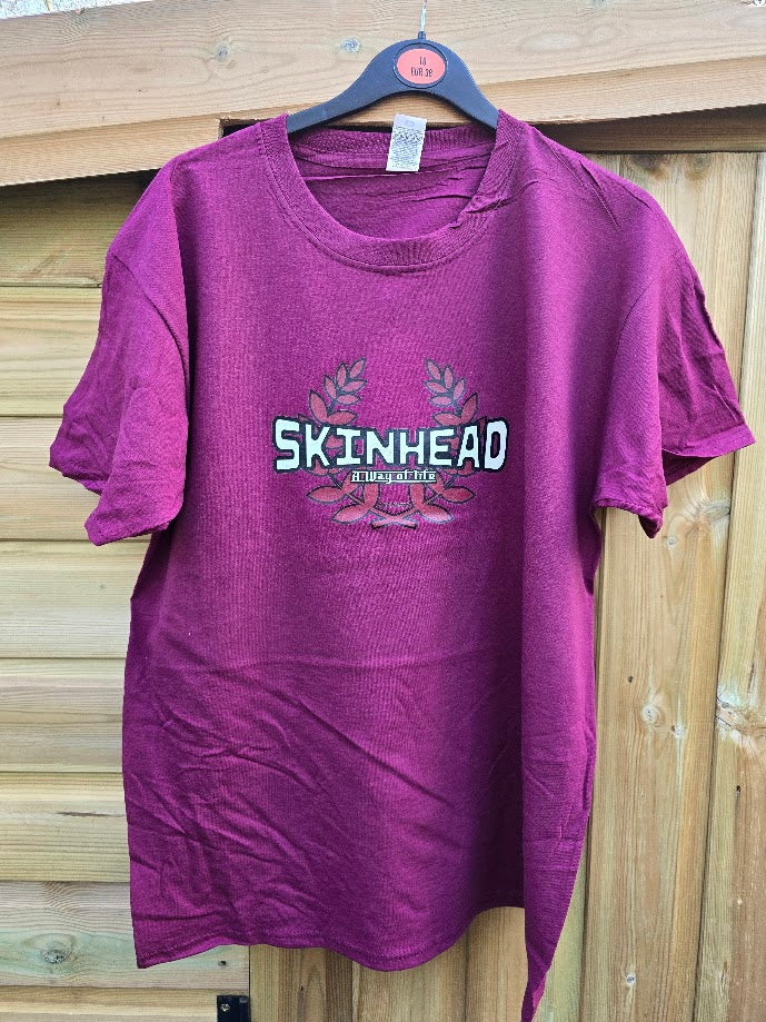 Skinhead A Way Of Life Laurel Burgundy T-Shirt - SALE