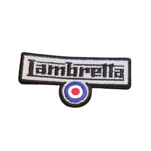 Lambretta with Small MOD Target Embroidered Iron Sew On Patch