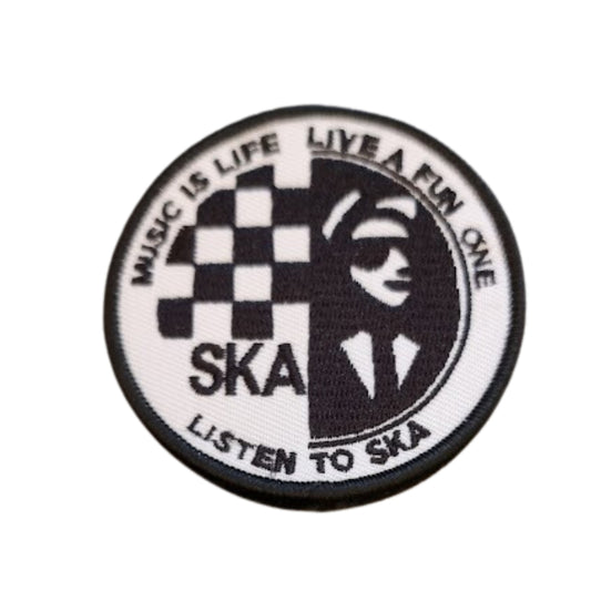 SKA 2Tone Music Is Life Embroidered Iron Sew On Patch