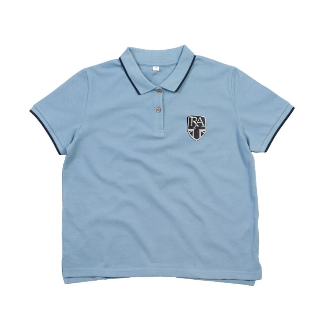 Royal Alloy Ladies Tipped Short Sleeve Polo Shirt - Light Blue/Navy