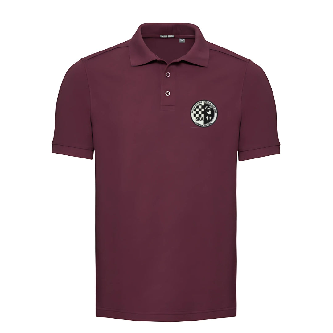 SKA - Music Is Life - Tailored Fit Short Sleeve Polo Shirt - Burgundy