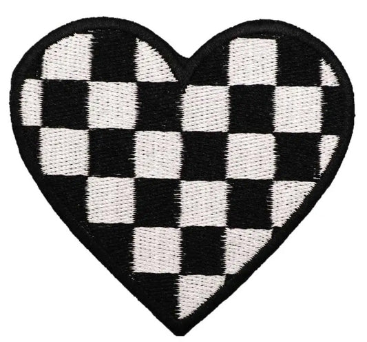 SKA Two Tone Heart MOD Iron Sew On Patch