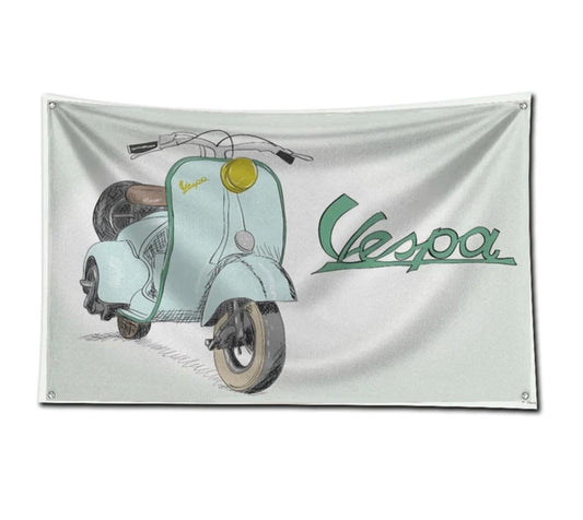 Vintage Vespa Flagge 3x5ft