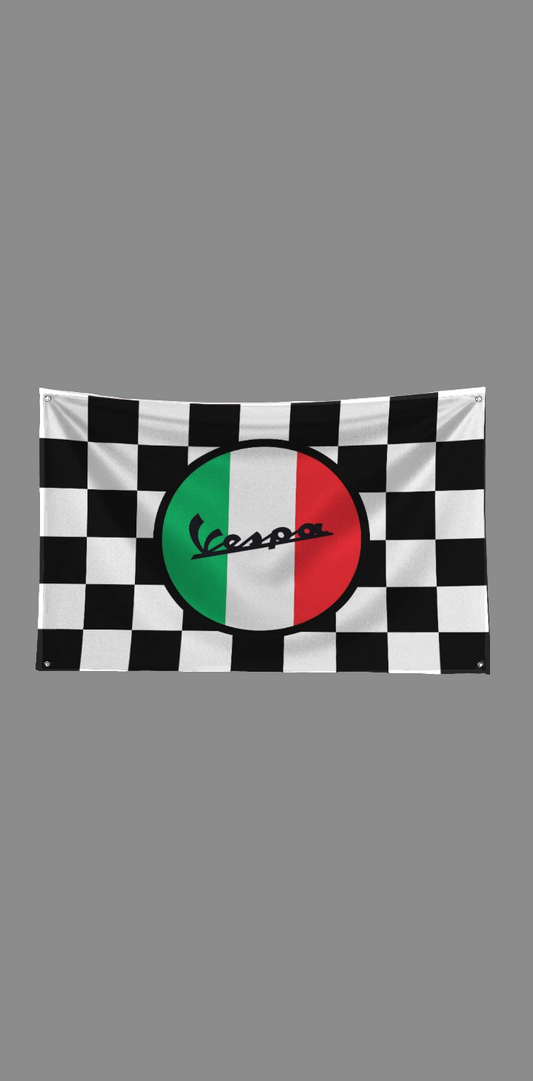 Karierte Vespa-Flagge 24x35"